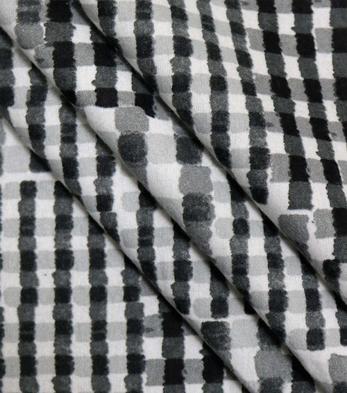 108 Black & White Gingham Plaid Wide Flannel Fabric