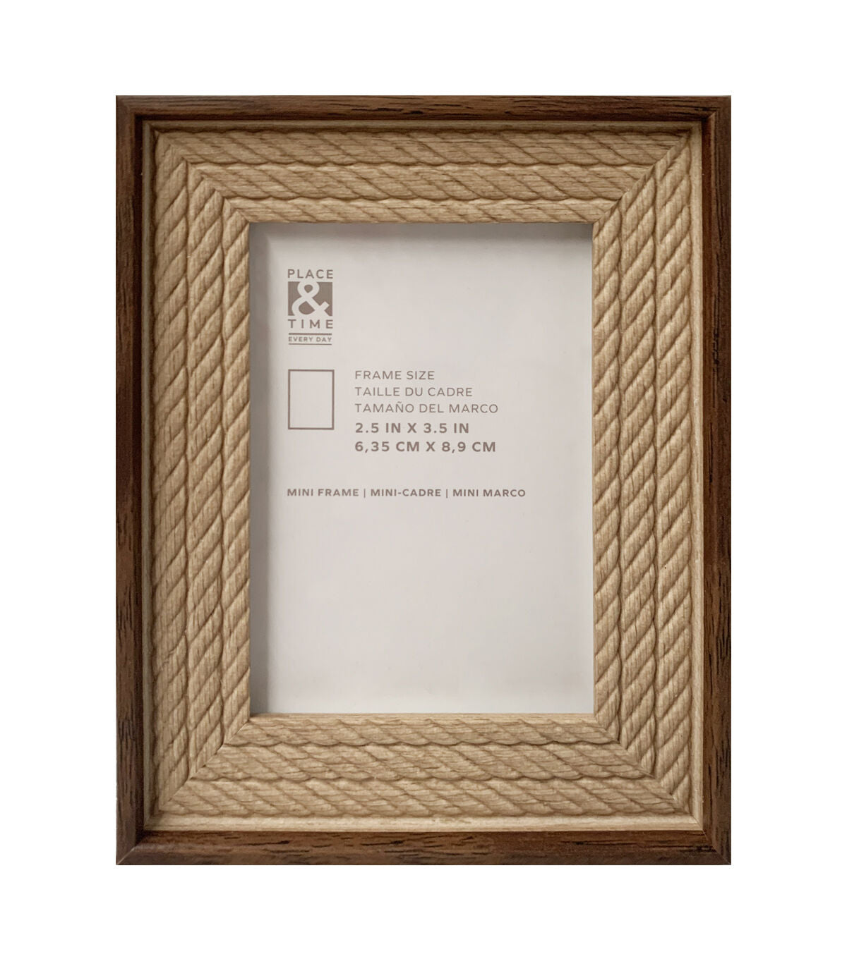 2.5 x 3.5 Light Brown Plastic Tabletop Picture Frame by Place & Time