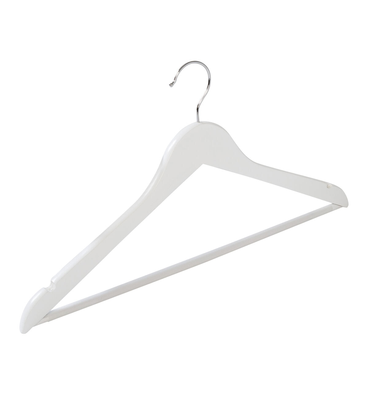 Honey Can Do 17.5 x 9 White Non Slip Swivel Hook Wood Hangers 24pk