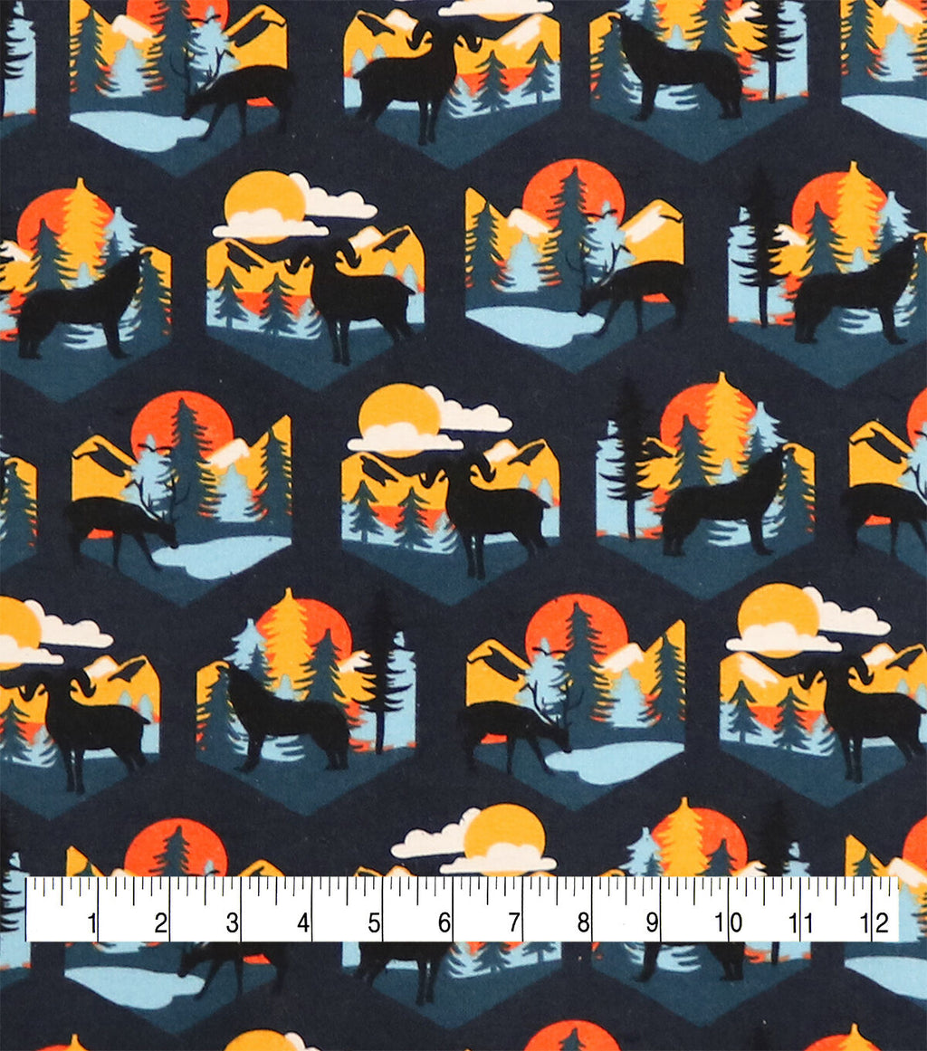 Sunset Wolves Super Snuggle Flannel Fabric