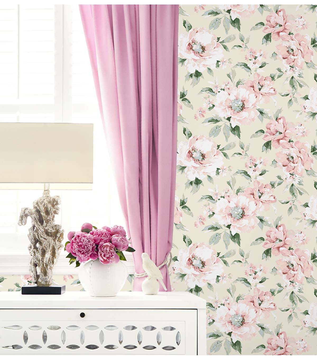 Surface Style 20.5' x 18' Petal Whispery Floral Peel & Stick Wallpaper