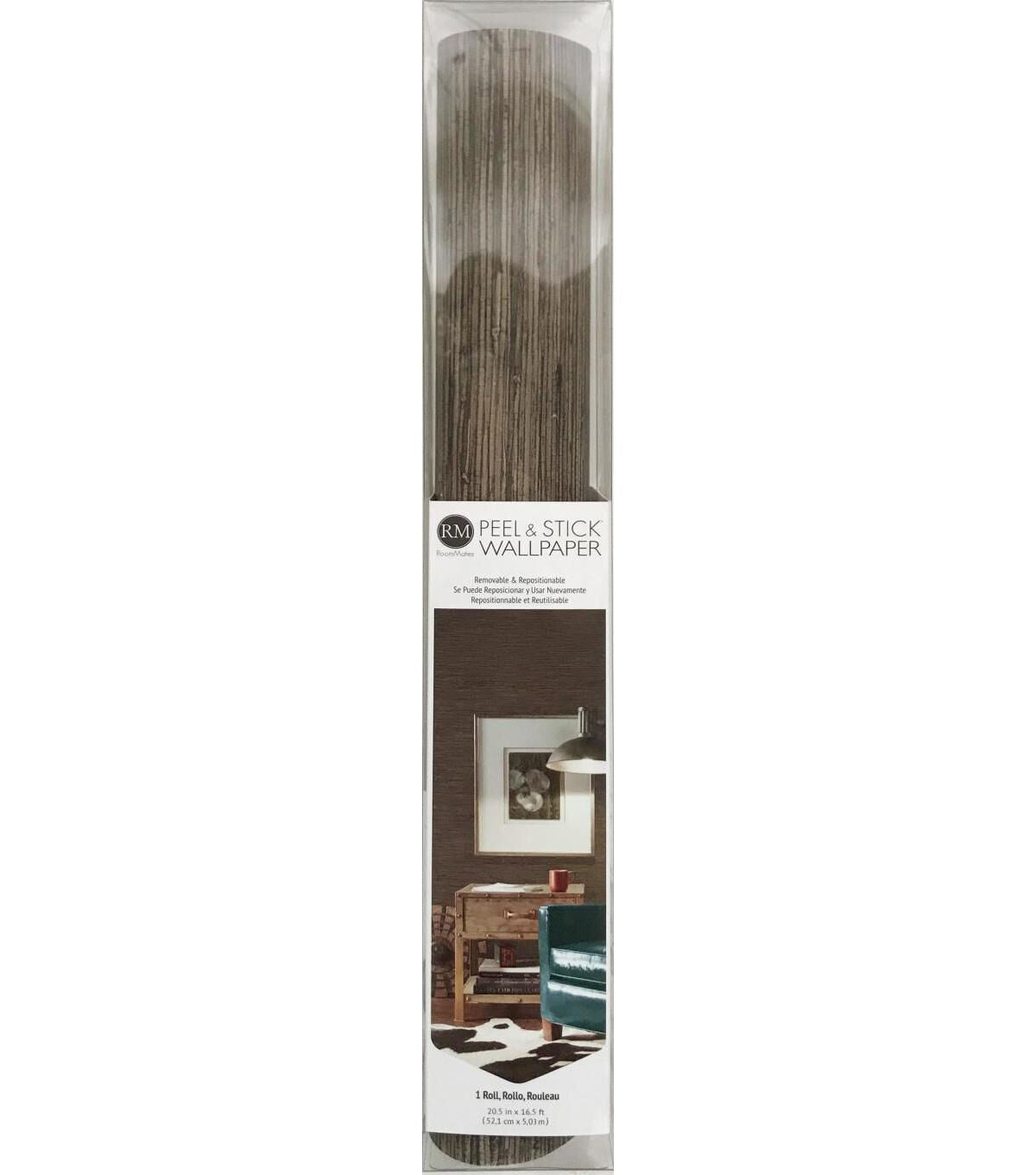 RoomMates Wallpaper Brown Grasscloth