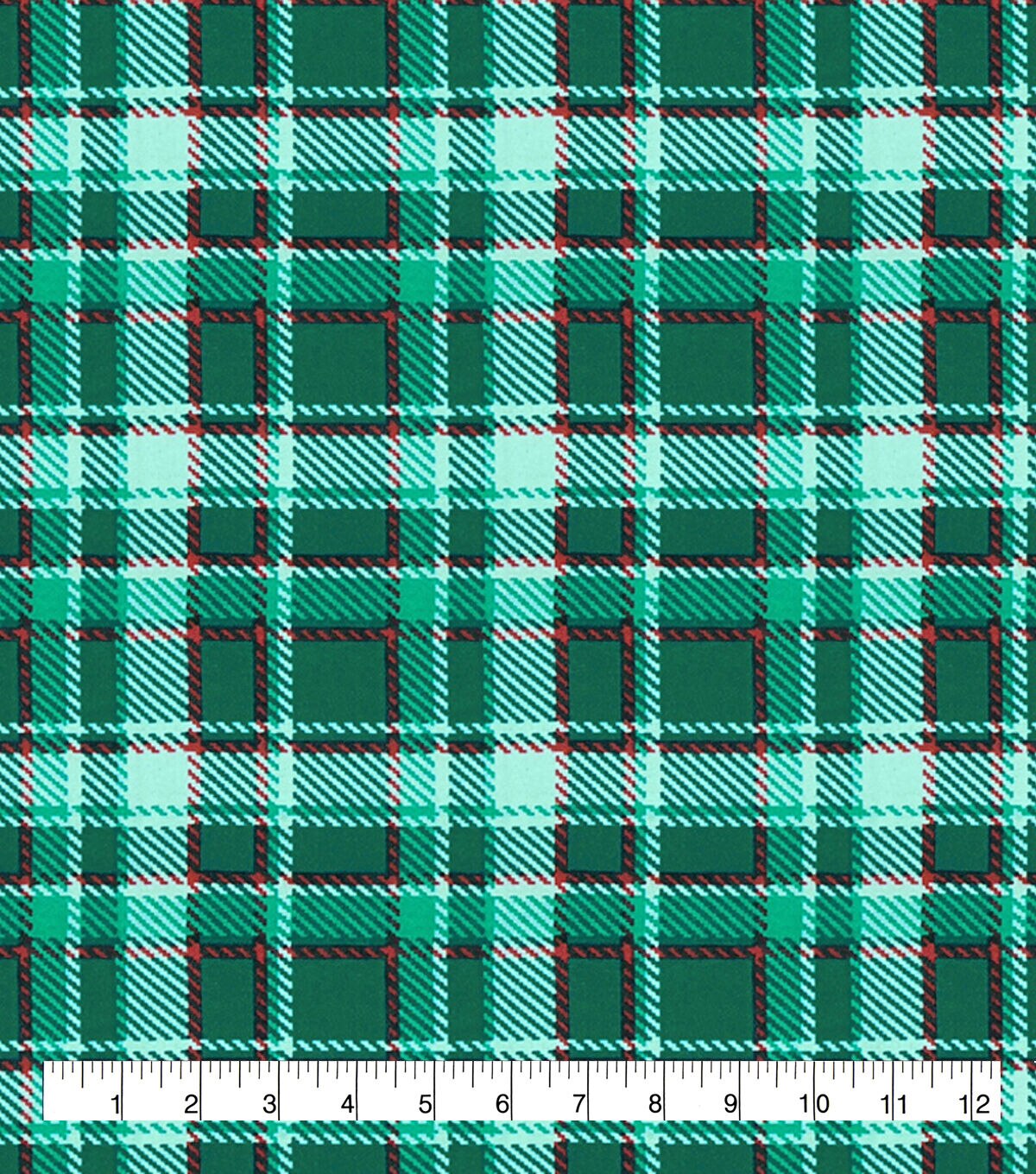 Green Red Plaid Super Snuggle Flannel Fabric