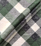 Green Diagonal Plaid Luxe Flannel Fabric