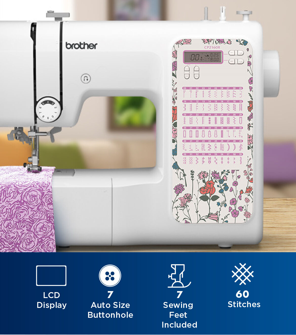 Brother CP2160R 60 Stitch Computerized Sewing Machine Wildflower