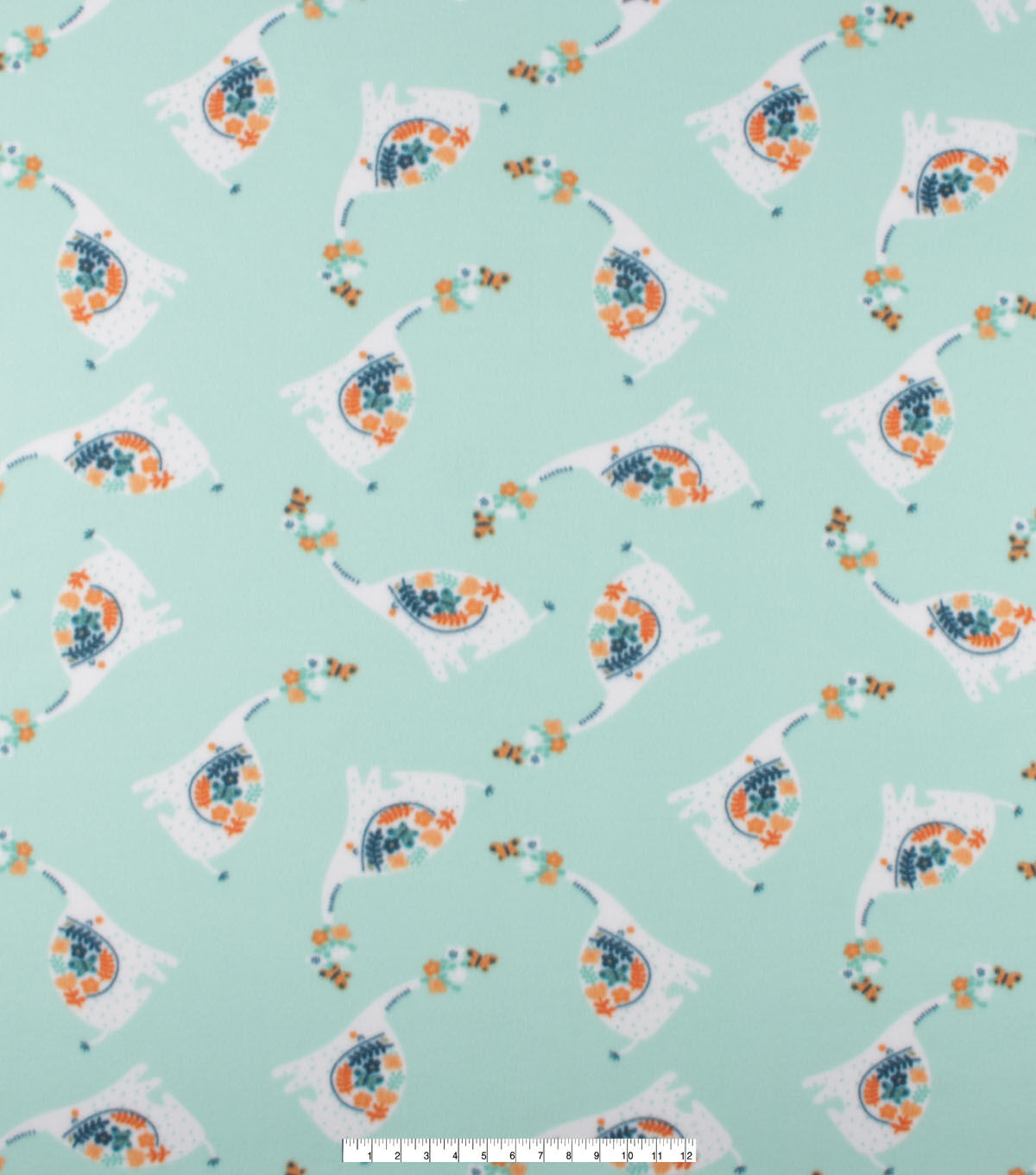 Floral Elephant Blizzard Fleece Fabric