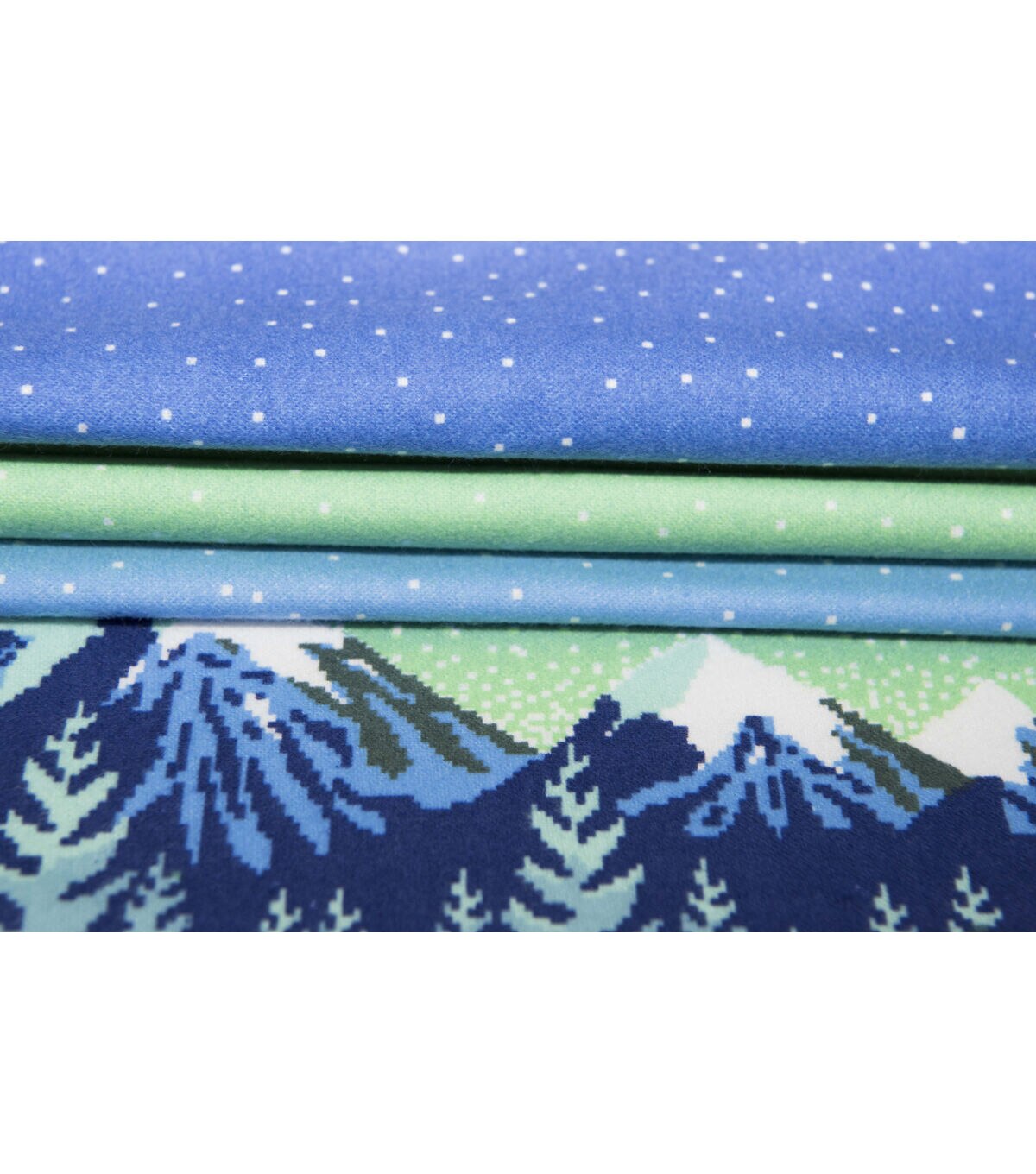 Multi Color Pixal Landscape Super Snuggle Flannel Fabric