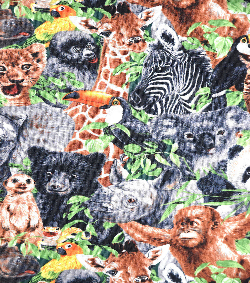 Baby Safari Animals Novelty Cotton Fabric
