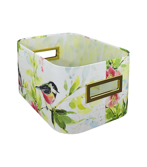 11 Butterfly & Bird Oval Lidded Box With Cutout Handles by Place & Time