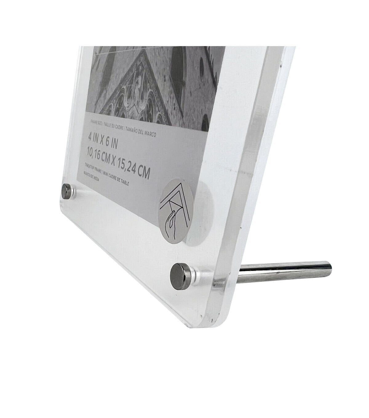 4 x 6 Acrylic Tabletop Picture Frame With Metal Legs by Place & Time