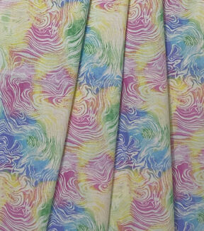 Multicolor Pastel Oil Slick Cotton Fabric Keepsake Calico