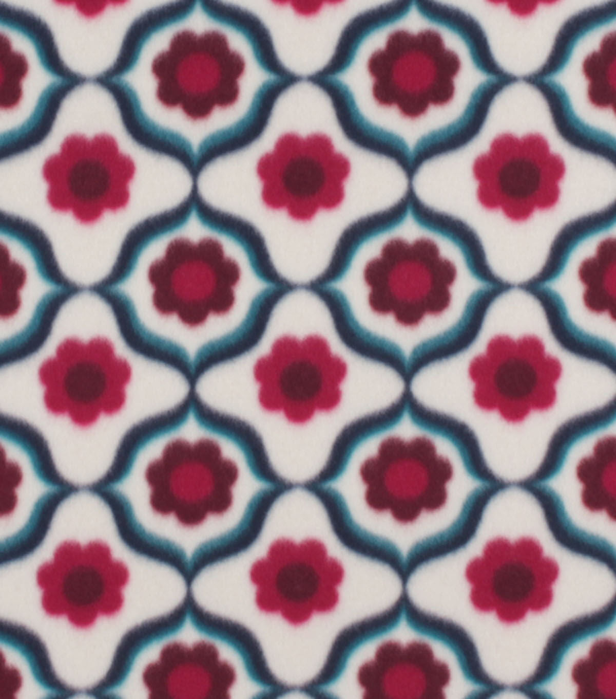 Geometric With Daisies Blizzard Fleece Fabric