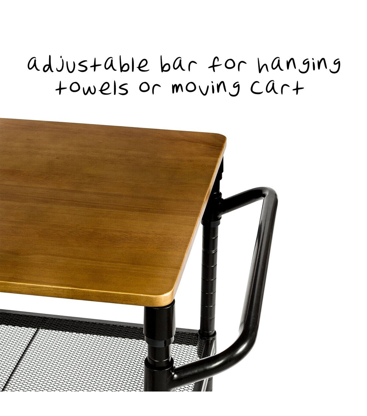 Honey Can Do 28 x 36 Black Kitchen Cart With Drawer & Handle
