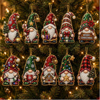 10PCS Christmas Pearl Diamond Painting Hanging Ornament Art Kit for Adults