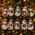 10PCS Christmas Pearl Diamond Painting Hanging Ornament Art Kit for Adults