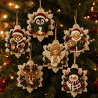 Christmas Ornaments Pearl Diamond Art Kits For Adults, Diy Wooden Diamond Art Christmas Ornaments For Christmas Tree With Pearls, Hanging Special-Shaped Gems & Jute Twine, Christmas Decor Craft#W