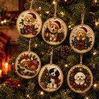 Christmas Ornaments Pearl Diamond Art Kits For Adults, Diy Wooden Diamond Art Christmas Ornaments For Christmas Tree With Pearls, Hanging Special-Shaped Gems & Jute Twine, Christmas Decor Craft#W