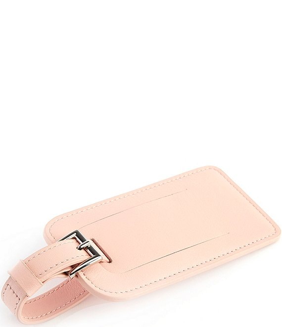 Leather Luggage Tag with Silver Hardware