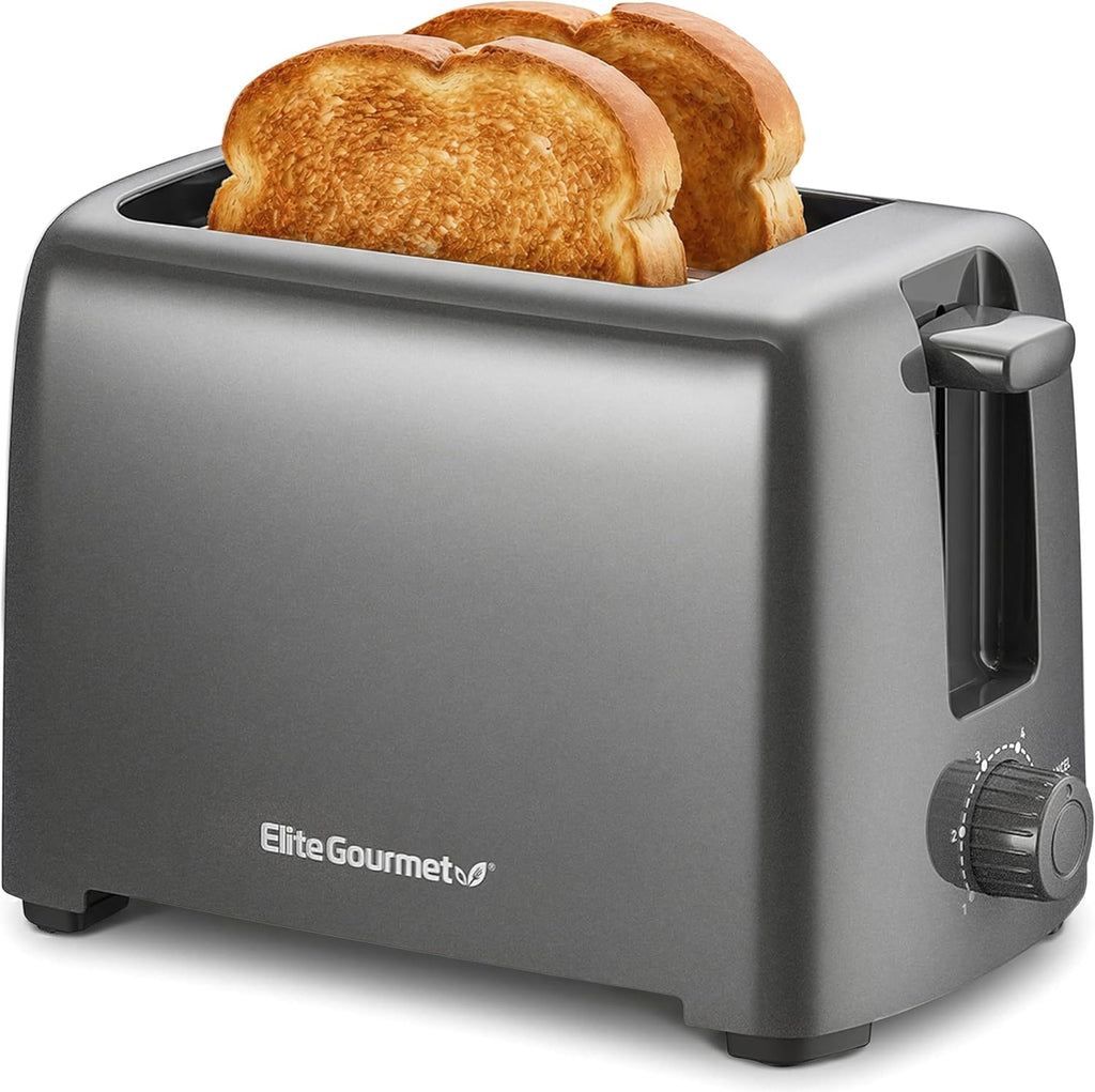 Elite Gourmet 2-Slice Cool-Touch Toaster, 1.25" Extra-Wide Slots, 6 Shades