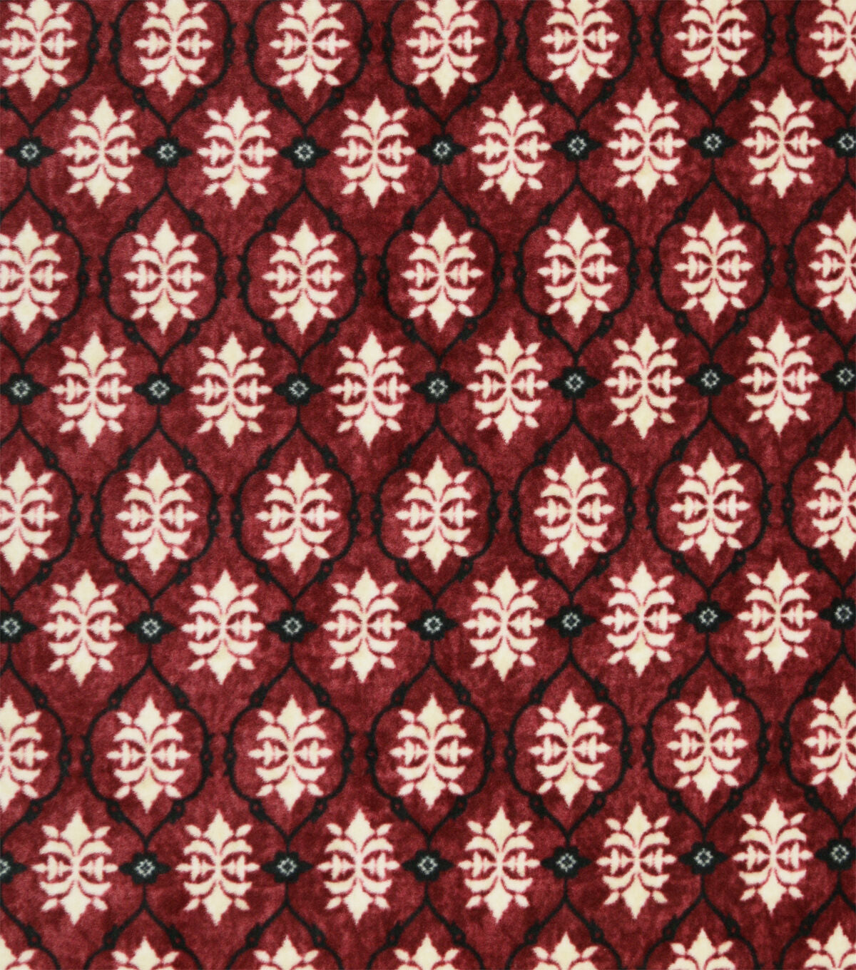 Red Geometric Floral Luxe Fleece Fabric