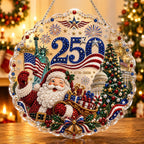 VEDRML Christmas Pearl Diamond Arts Suncatcher DIY Kit (Style 3, 8inch)