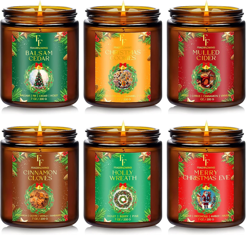 Fall Candles Set, 4 Pack Candles for Home Scented Natural Soy Wax, Autumn Gifts Set for Women Men, Fall Fragrance of Pumpkin/Cinnamon/Vanilla Cupcake/Apple