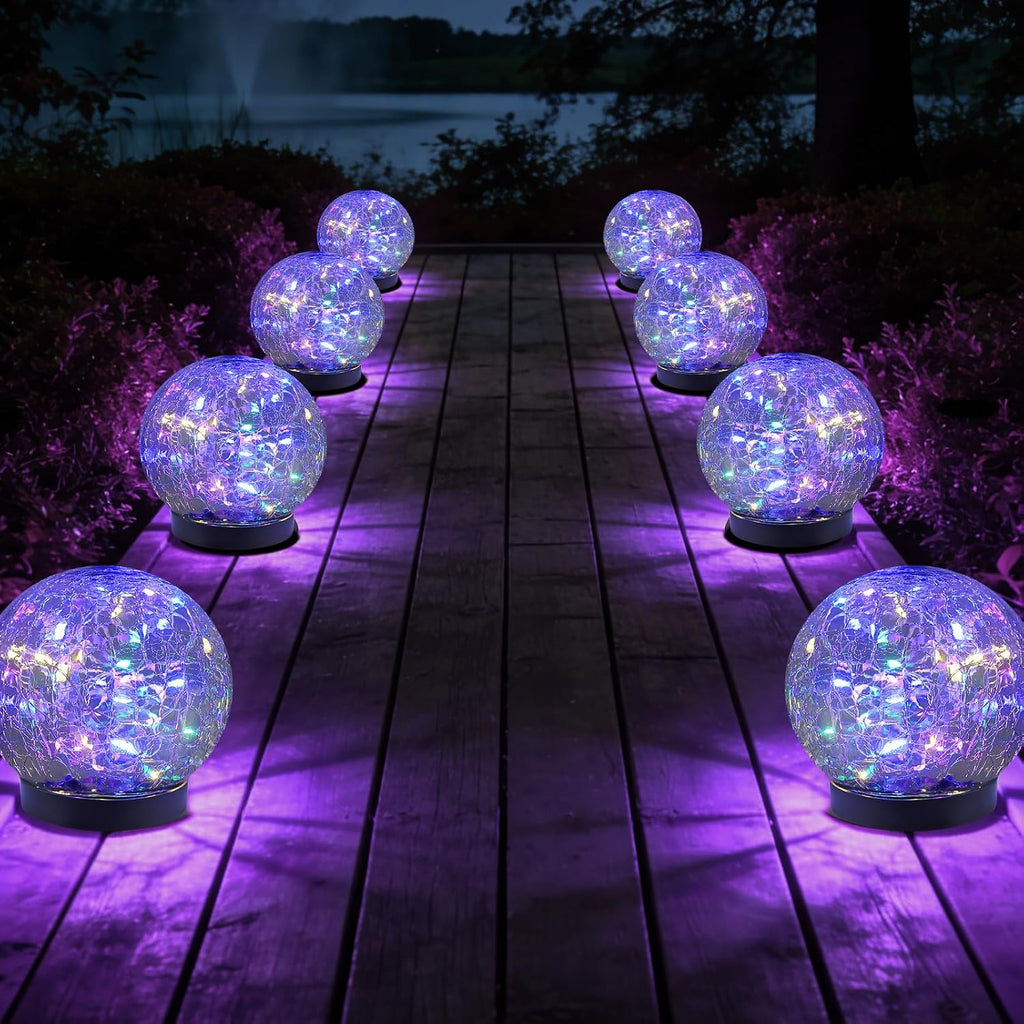 JKIMK Solar Globe Lights Outdoor Waterproof-Solar Balls for Garden