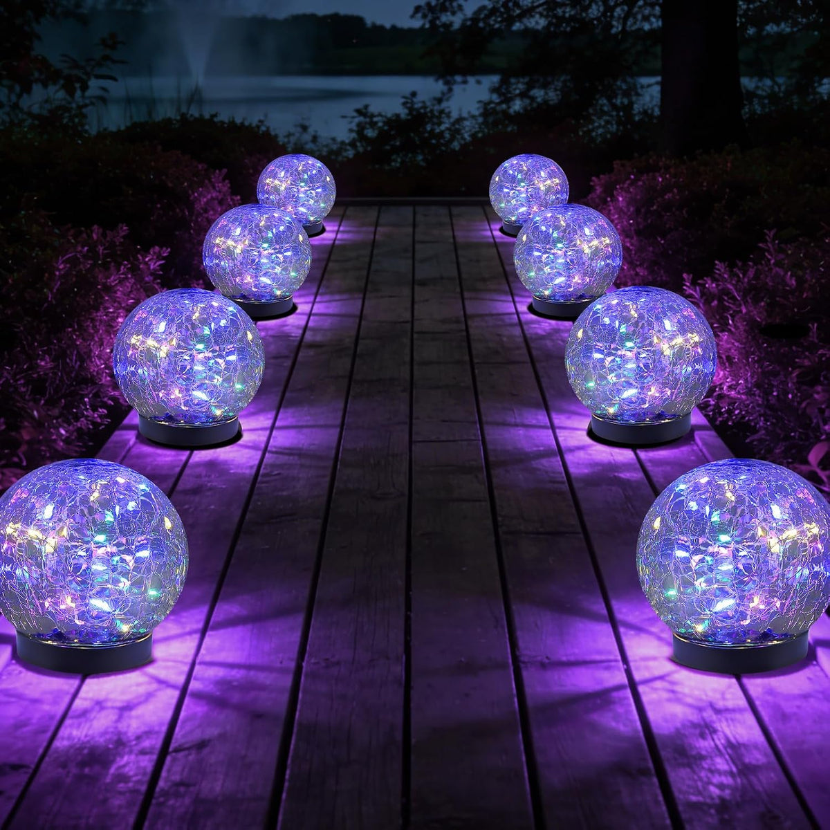 JKIMK Solar Globe Lights Outdoor Waterproof-Solar Balls for Garden