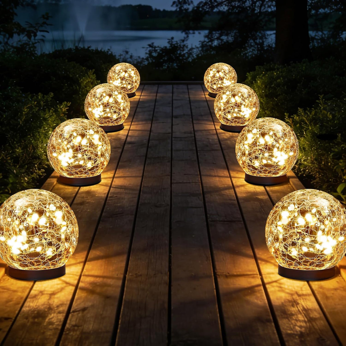 JKIMK Solar Globe Lights Outdoor Waterproof-Solar Balls for Garden