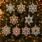 10PCS Christmas Pearl Diamond Painting Hanging Ornament Art Kit for Adults