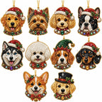 10PCS Christmas Pearl Diamond Painting Hanging Ornament Art Kit for Adults