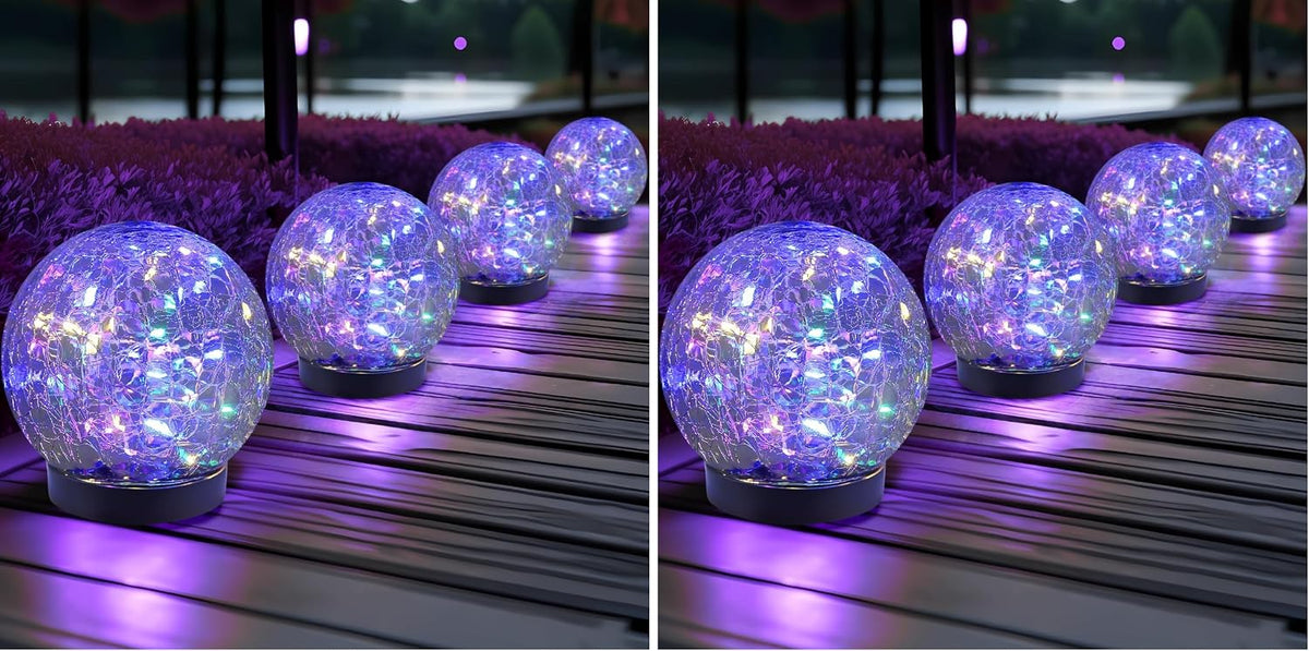 JKIMK Solar Globe Lights Outdoor Waterproof-Solar Balls for Garden
