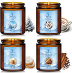 Fall Candles Set, 4 Pack Candles for Home Scented Natural Soy Wax, Autumn Gifts Set for Women Men, Fall Fragrance of Pumpkin/Cinnamon/Vanilla Cupcake/Apple