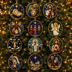 12PCS Christmas Ornaments DIY Pearl Diamond Art Kits for Adults