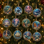 12PCS Christmas Ornaments DIY Pearl Diamond Art Kits for Adults