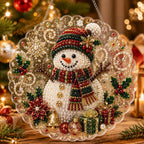 VEDRML Christmas Pearl Diamond Arts Suncatcher DIY Kit (Style 3, 8inch)