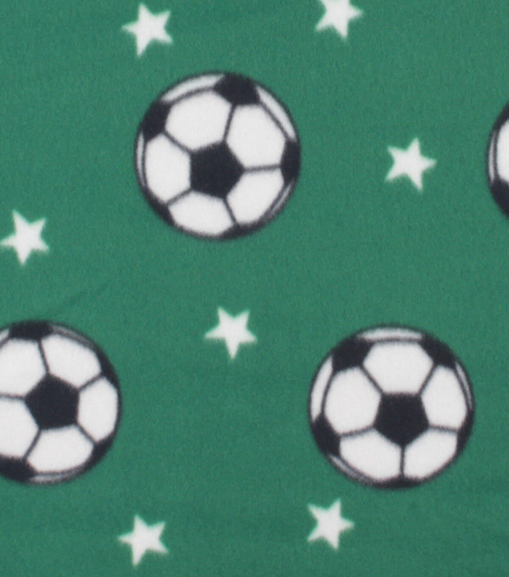 Green Soccer Superstar Blizzard Fleece Fabric