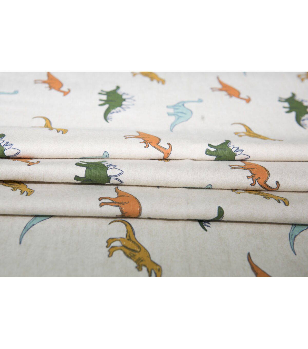 POP! Super Snuggle Dinos On Oatmeal Flannel Fabric