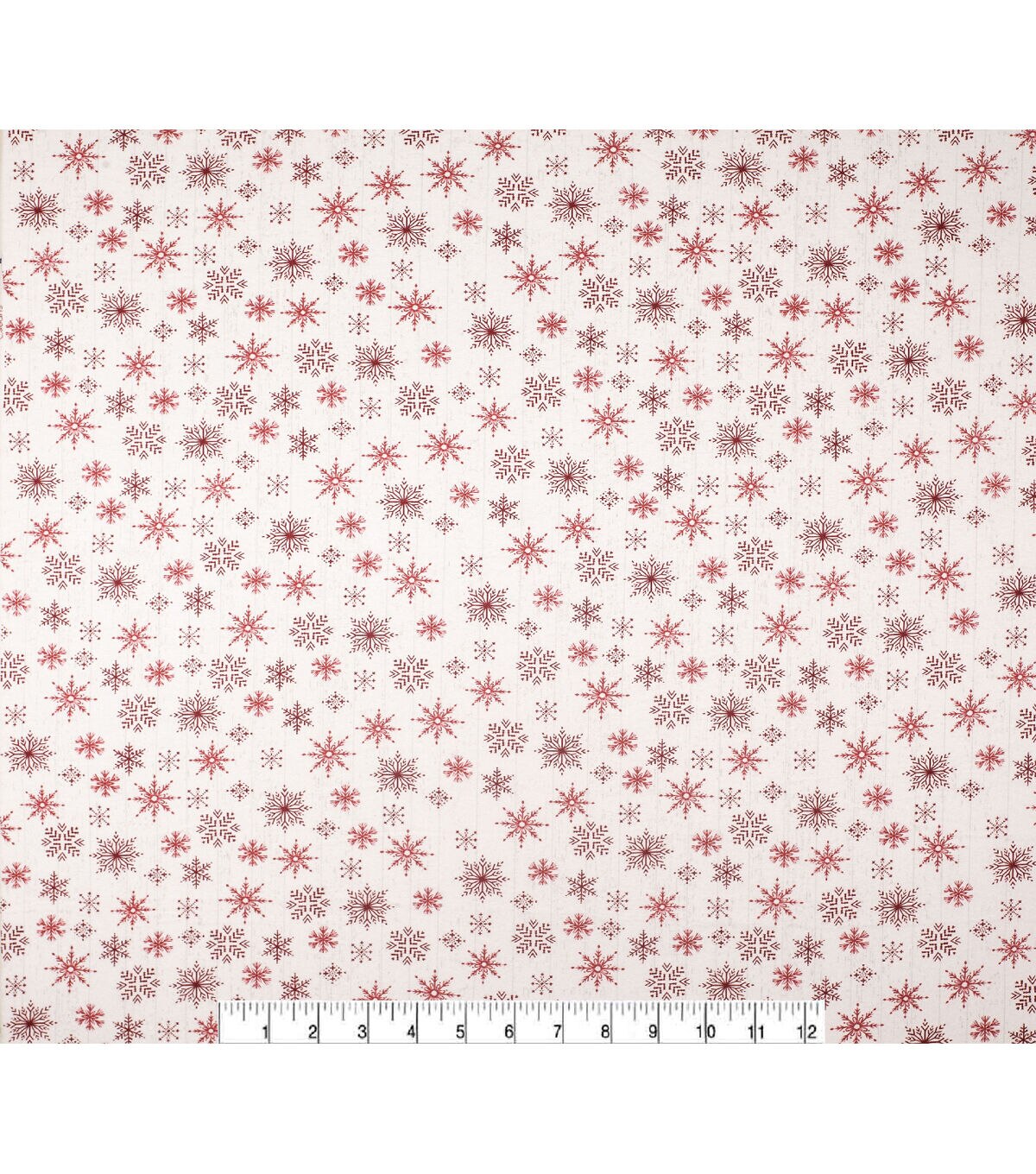 Red Snowflakes on White Super Snuggle Christmas Flannel Fabric