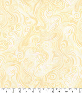 Cream Bold Swirls Cotton Fabric by Keepsake Calico