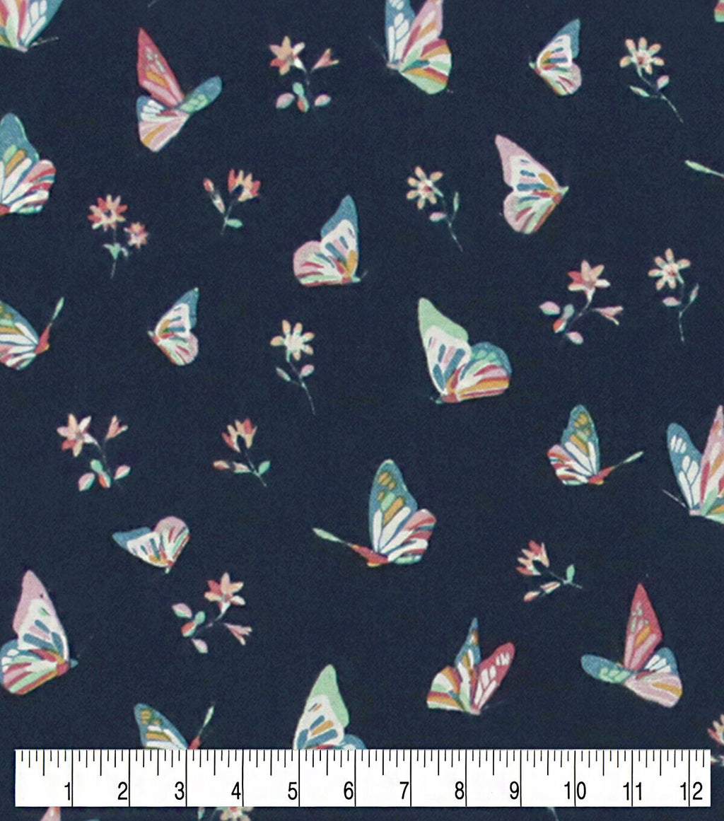 Butterflies & Flowers Super Snuggle Flannel Fabric