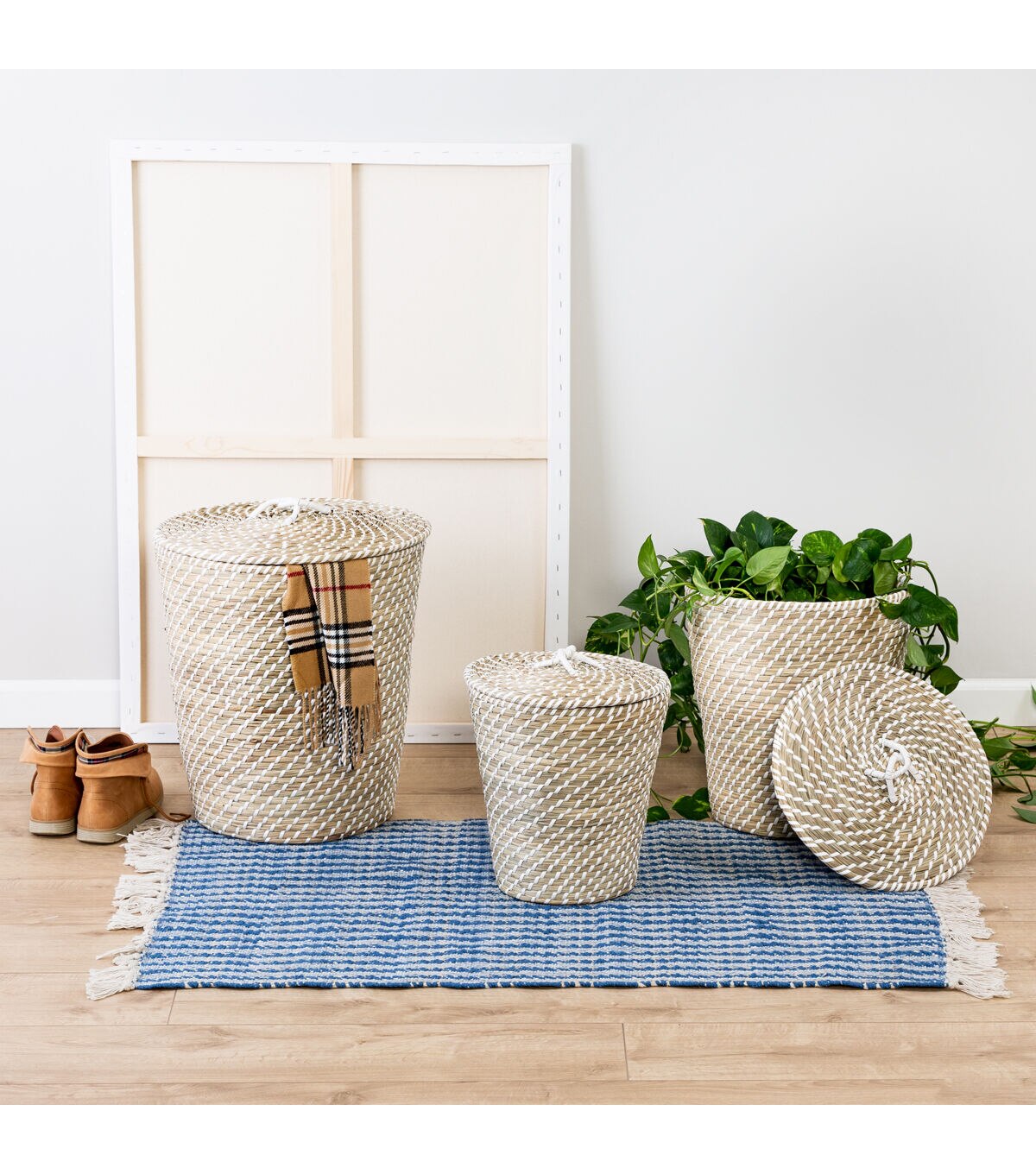 Honey Can Do 16.5 Natural Seagrass Woven Nesting Baskets 3ct