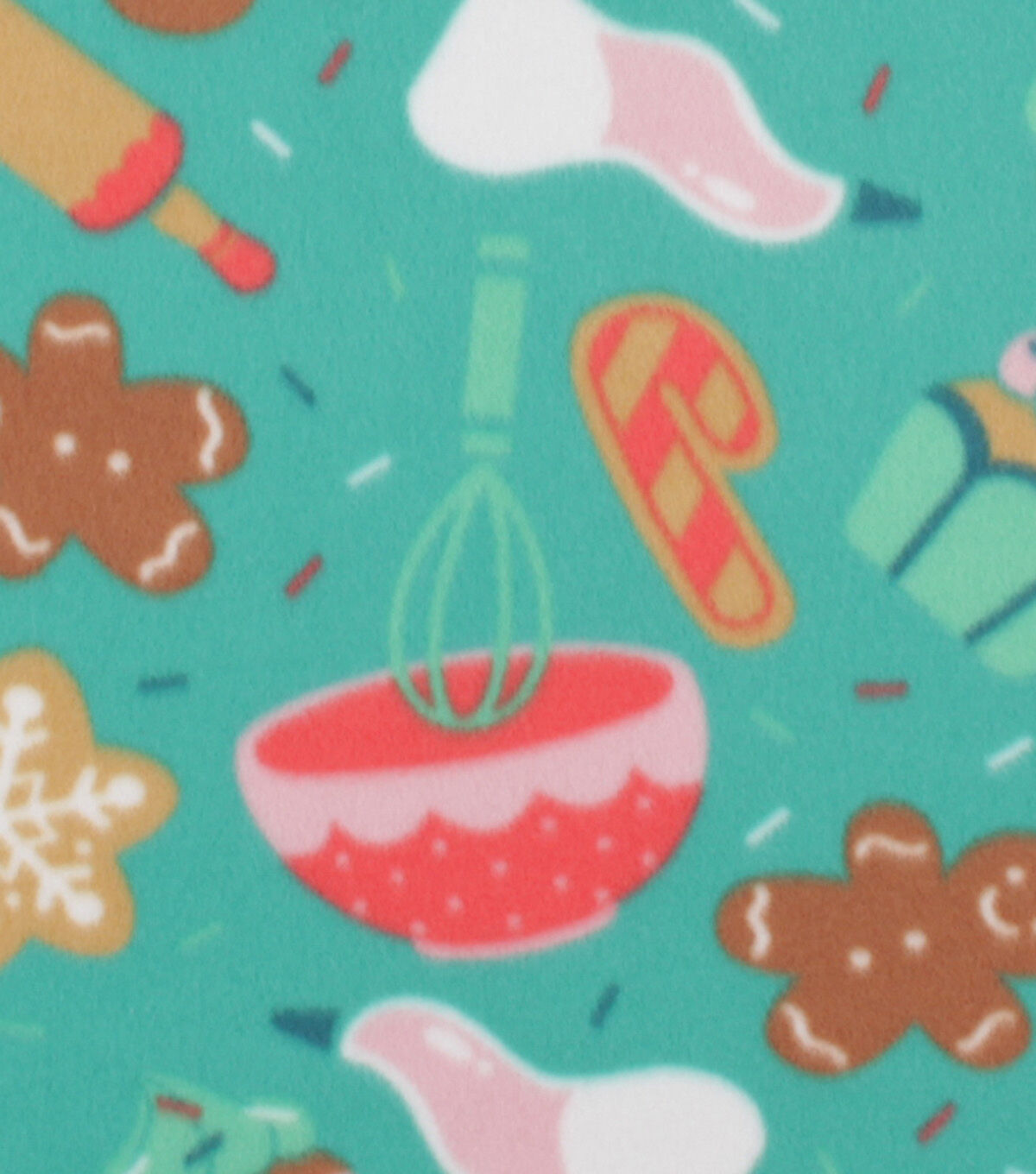 Baking Cookies On Blue Blizzard Fleece Fabric