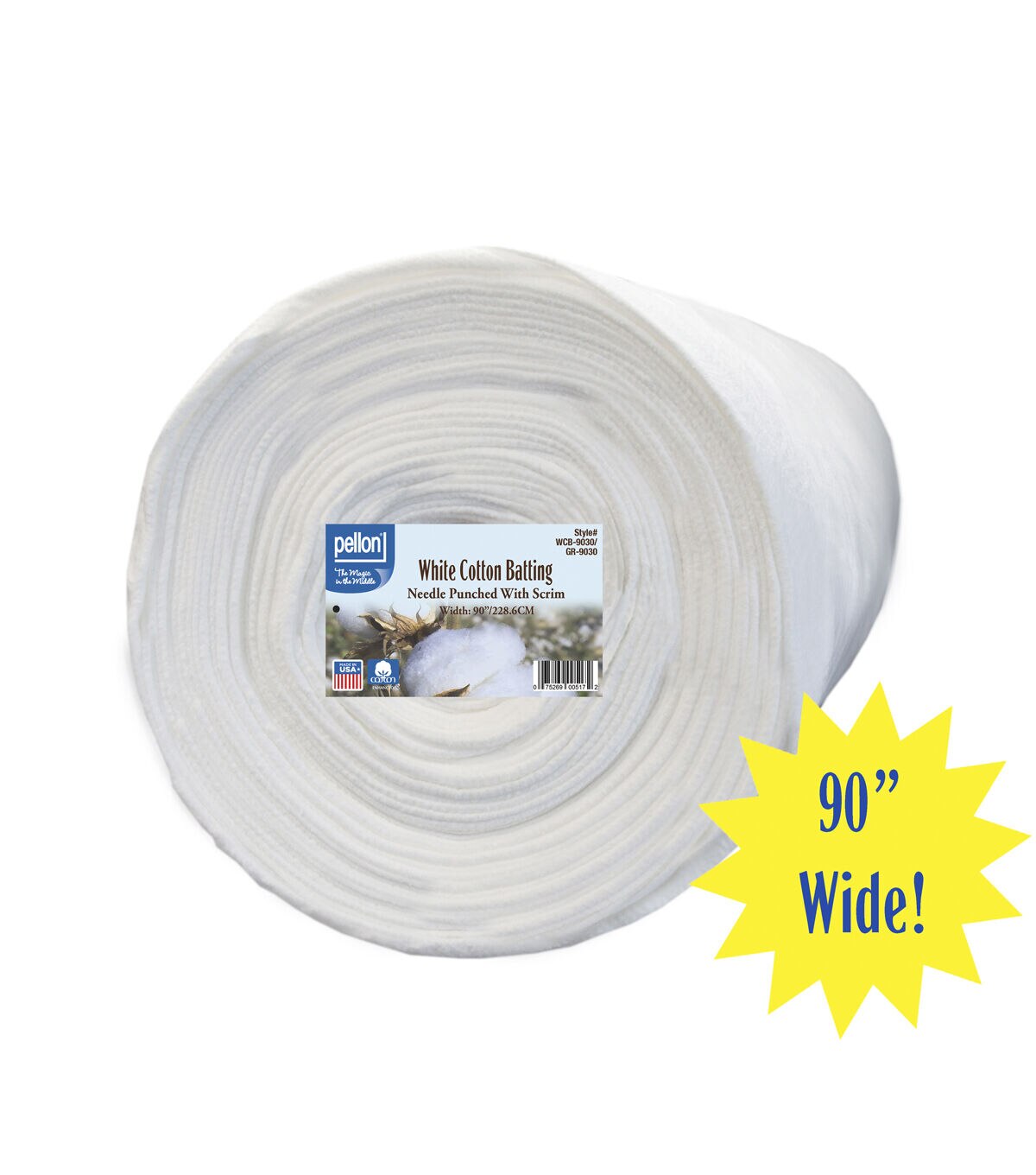 Pellon Nature's Touch Cotton with Scrim 90 Batting By the Yard White