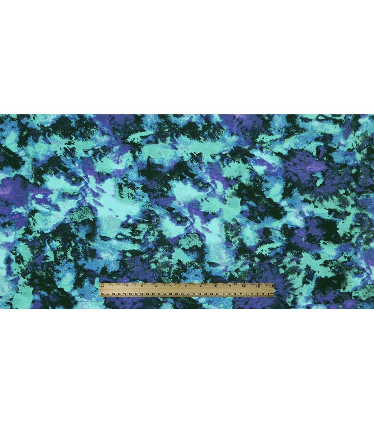 Aqua Tie Dye Super Snuggle Flannel Fabric