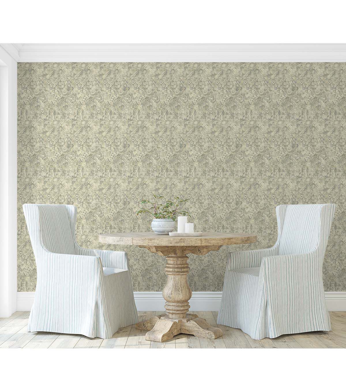 Surface Style 20.5' x 18' Charcoal Cumbrae Peel & Stick Wallpaper