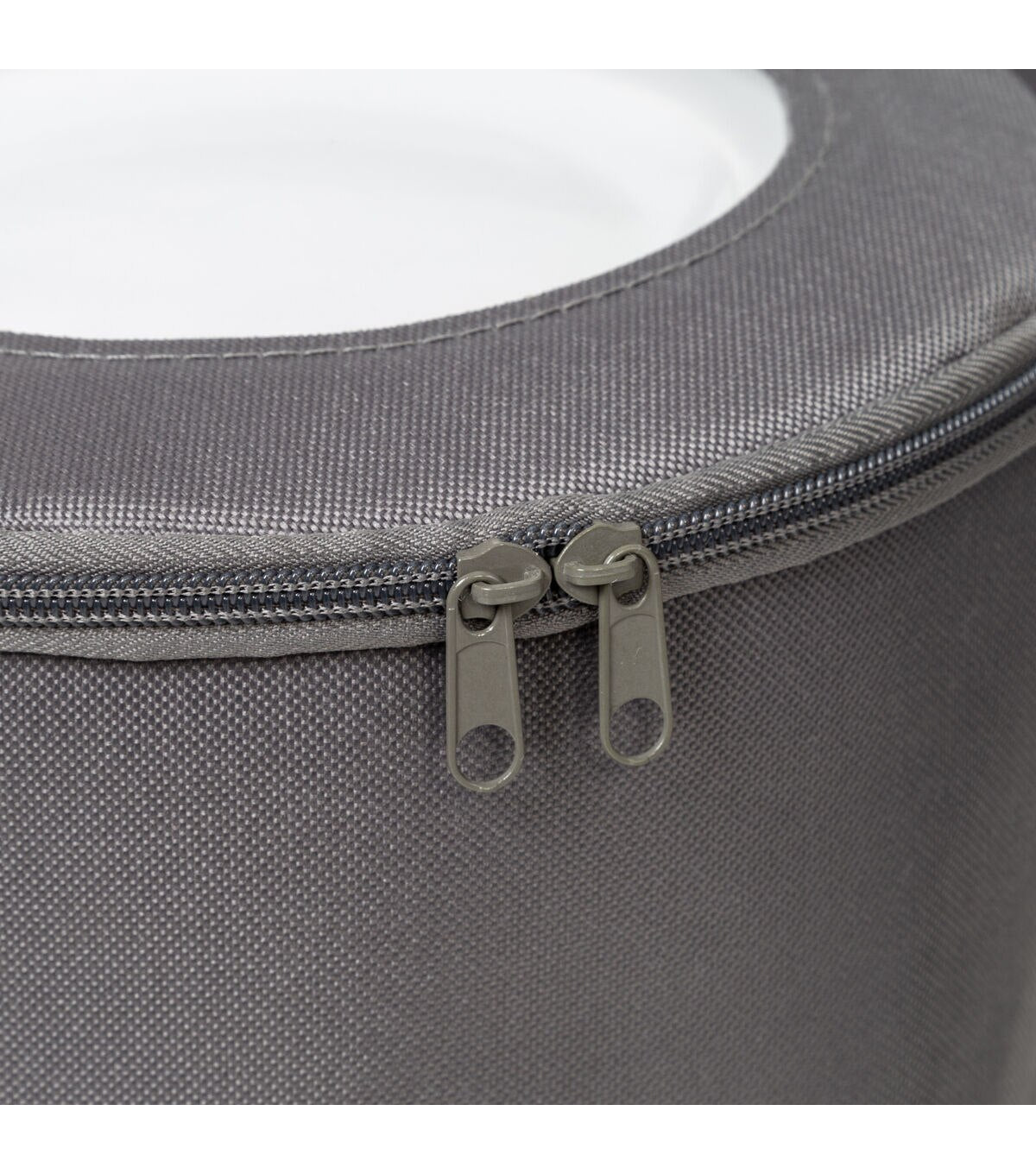 Honey Can Do 8 Gray Round Dinnerware Storage Box