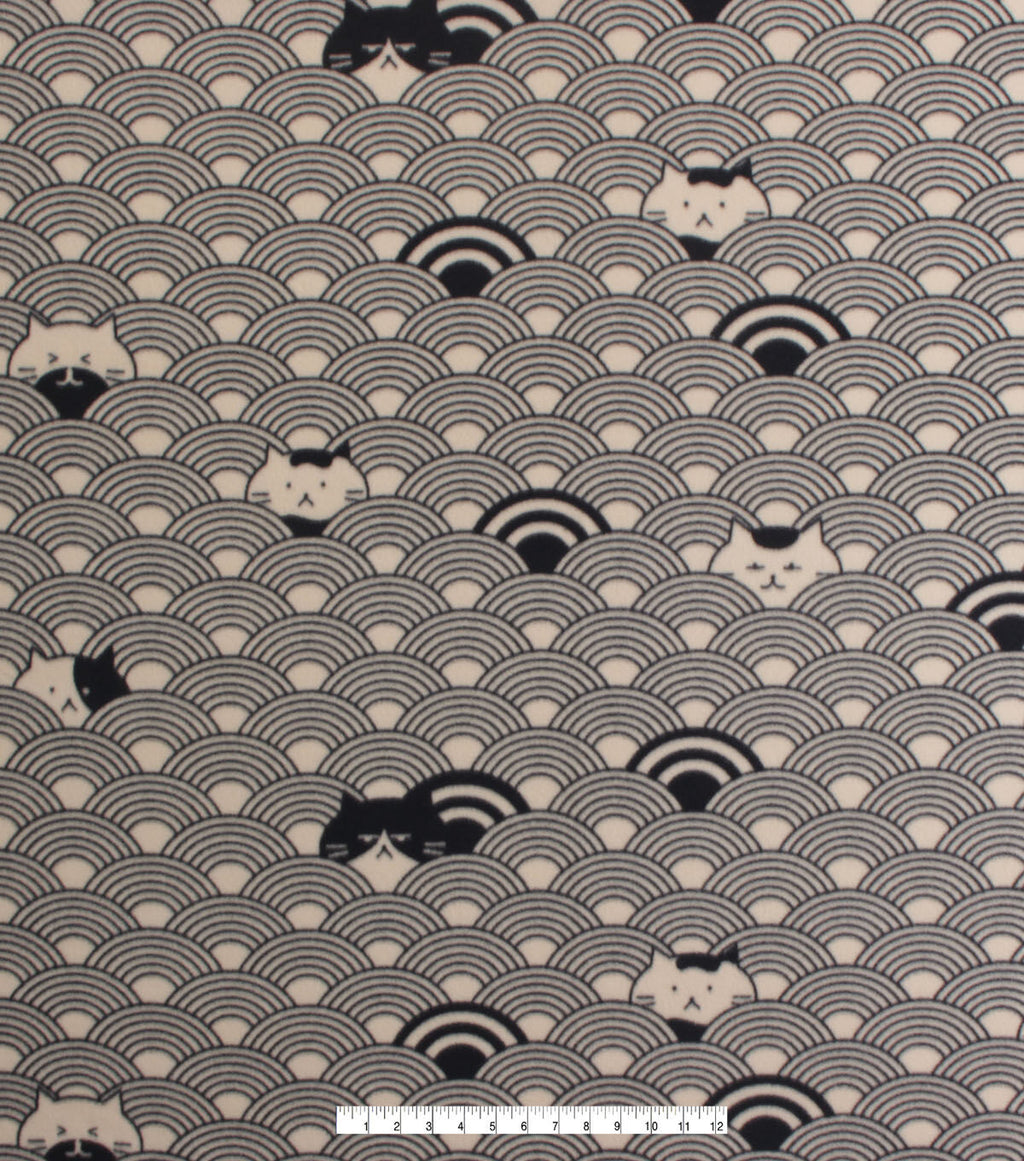 Hiding Cat Blizzard Fleece Fabric