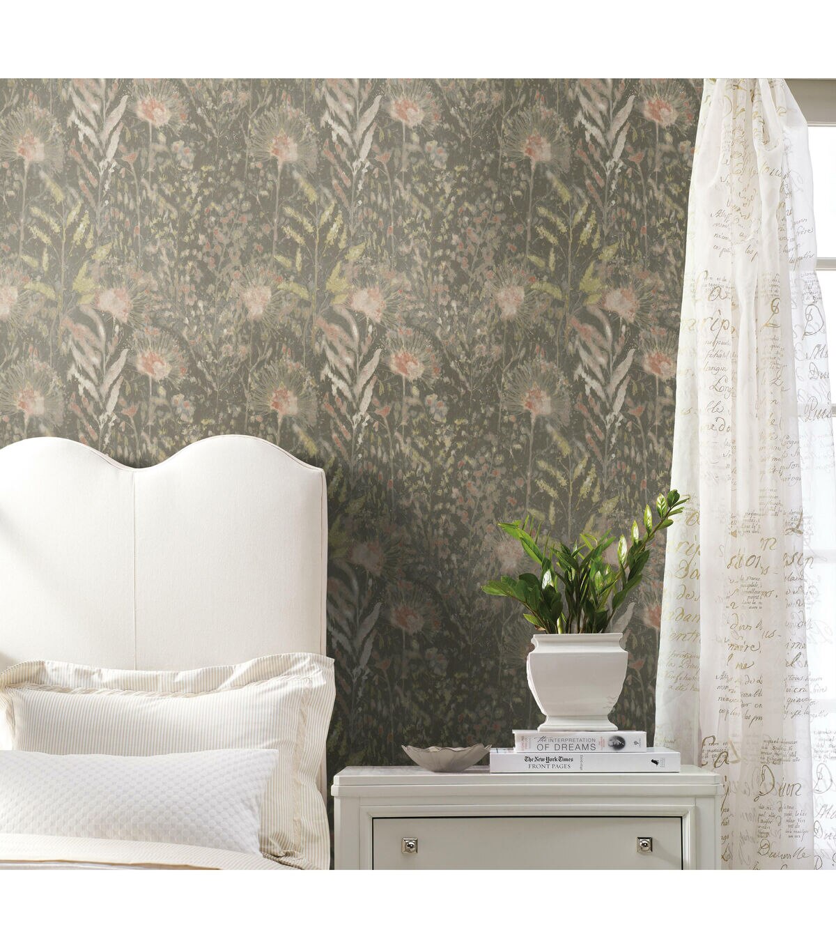 RoomMates 20.5 x 16.5' Brown Dandelion Peel & Stick Wallpaper