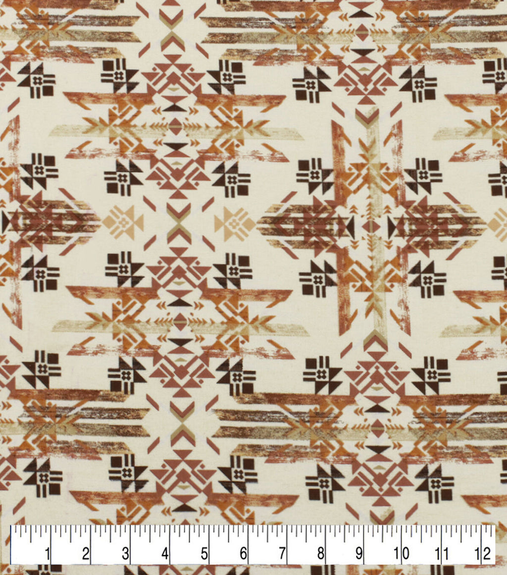 Neutral Aztec Super Snuggle Flannel Fabric
